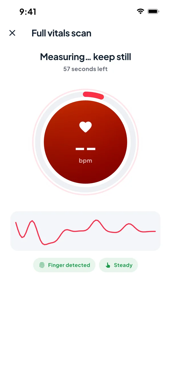 Scan in progress with live pulse wave